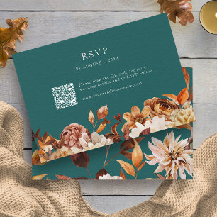 Rustic Teal RSVP Card