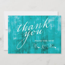 Rustic Teal Thank You Card
