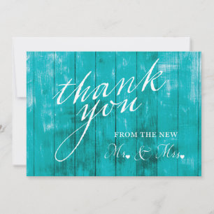 Rustic Teal Thank You Card