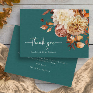 Rustic Teal Thank You Card