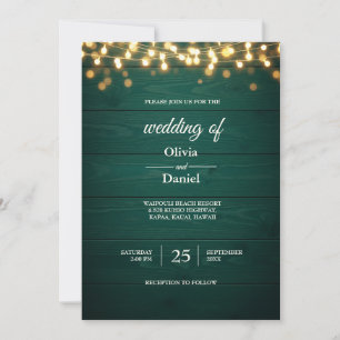 Rustic Teal Wood Wedding Invitation Background