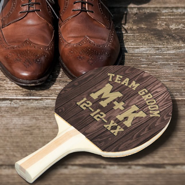 Rustic Team Groom Wedding Ping Pong Paddle (Creator Uploaded)
