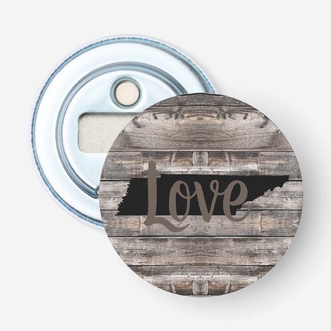rustic TENNESSEE LOVE in script | Bottle Opener (Front)