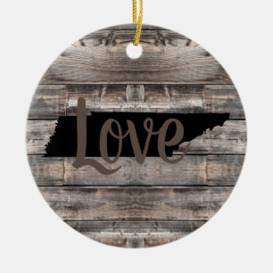rustic TENNESSEE LOVE in script Ceramic Ornament