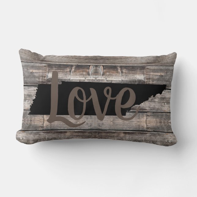 rustic TENNESSEE LOVE in script | Lumbar Cushion (Front)