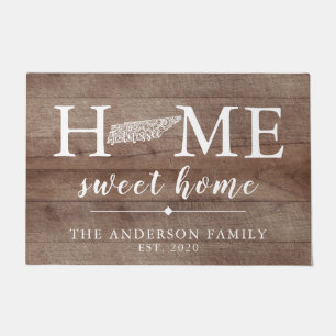 Rustic TENNESSEE Personalised State Doormat