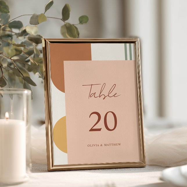 Rustic Terracotta Arches Coral Pink Boho Wedding Table Number (Creator Uploaded)