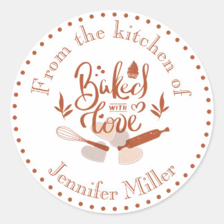 Rustic Terracotta Baked With Love Kitchen Label