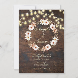 RUSTIC TERRACOTTA BOHO FLORAL WEDDING INVITATION