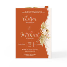 Rustic Terracotta Boho Ivory Pamp Wedding Details