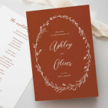 Rustic Terracotta Boho Wildflower Wreath Wedding Program<br><div class="desc">This lovely wedding ceremony program features a lovely terracotta and white colour palette with hand-drawn wildflowers and elegant typography. Together these elements create an rustic yet elegant wedding program that would be perfect for a romantic wedding any time of the year. This design coordinates with our Rustic Wildflowers wedding suite....</div>