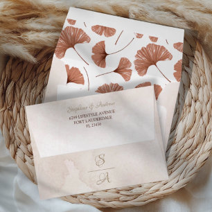 Rustic Terracotta Botanical Wedding Envelope