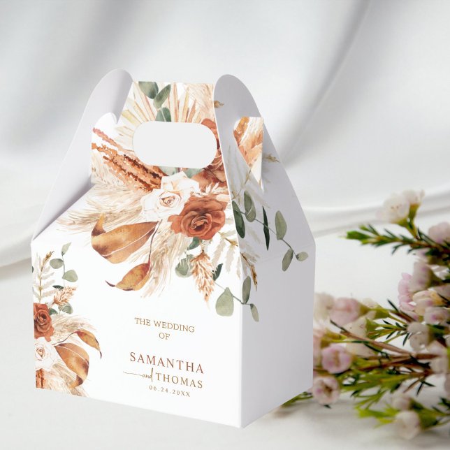 Rustic Terracotta Calligraphy Thank You Favour Box (Creator Uploaded)