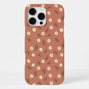 Rustic Terracotta Daisy Floral Botanical iPhone 16 Pro Max Case