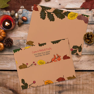 Rustic Terracotta Fall Leaves Envelope