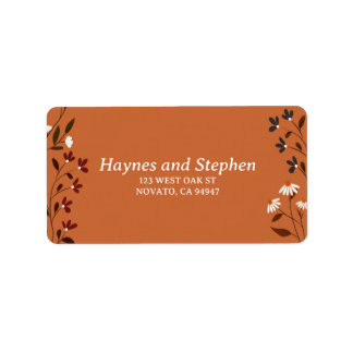 Rustic Terracotta Floral Address Labels