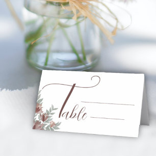 Rustic Terracotta Floral Wedding Place Card