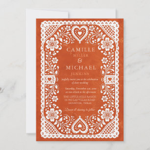 Rustic Terracotta Mexican Wedding Invitation 