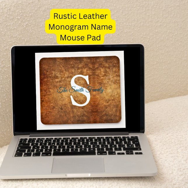 Rustic Terracotta Monogram Initial Mouse Pad (Creator Uploaded)