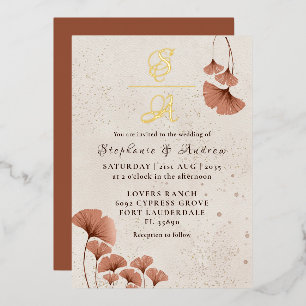 Rustic Terracotta & Real Gold Monogram Wedding 