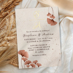 Rustic Terracotta & Real Gold Monogram Wedding