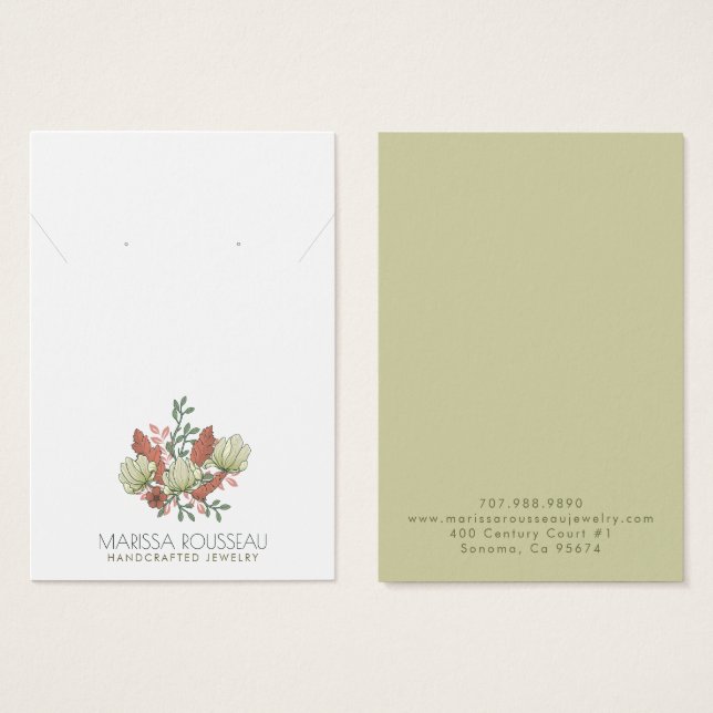 Rustic Terracotta Sage Earring Necklace Display (Front & Back)