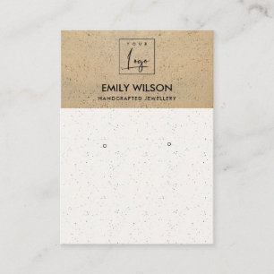 RUSTIC TERRACOTTA TEXTURE LOGO EARRING DISPLAY BUSINESS CARD