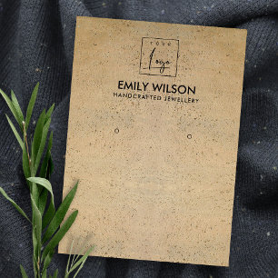 RUSTIC TERRACOTTA TEXTURE LOGO EARRING DISPLAY BUSINESS CARD