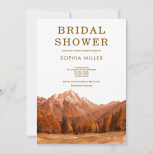 rustic Terracotta water colour mountain pinetrees Invitation