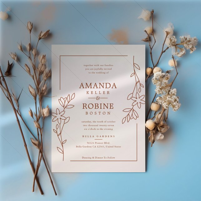 Rustic Terracotta Wedding Invitation (Creator Uploaded)