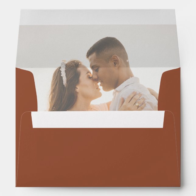 Rustic Terracotta Wedding Return Address Envelope (Back (Bottom))