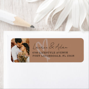 Rustic Terracotta Wedding Return Address Label