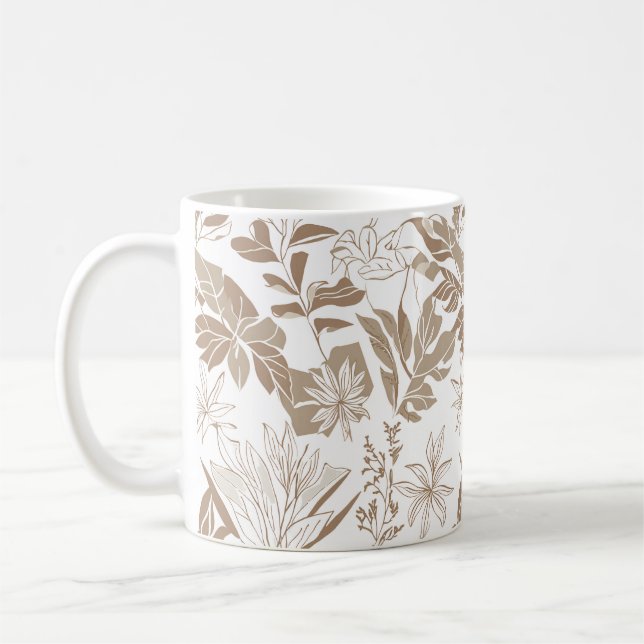 Rustic Terracotta Wildflower Boho Eclectic Spring  Coffee Mug (Left)