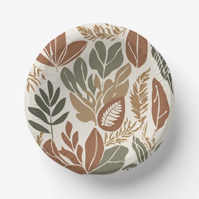 Rustic Terracotta Wildflower Boho Spring Style Paper Plate (Front)
