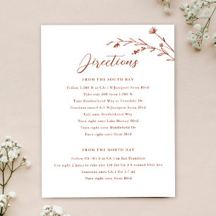 Rustic Terracotta Wildflower Wedding Enclosure Invitation