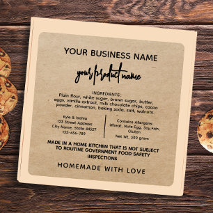 Rustic Texas Cottage Law Food label sticker