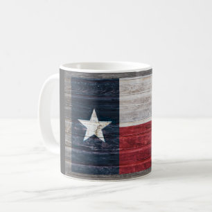 rustic Texas Lone Star flag on weathered wood Coffee Mug