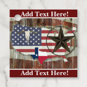 Rustic Texas Lone Star Texas Long Horn Favour Tags