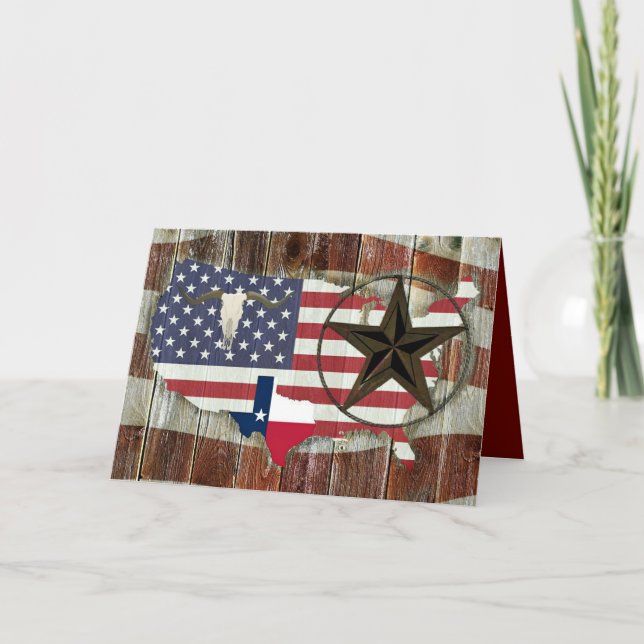 Rustic Texas Lone Star Texas Long Horn Invitation (Front)
