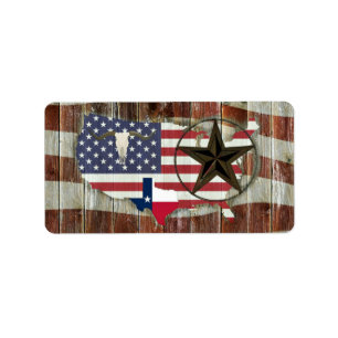 Rustic Texas Lone Star Texas Long Horn Label