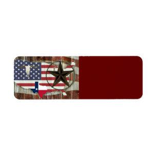 Rustic Texas Lone Star Texas Long Horn Return Address Label