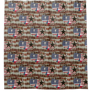Rustic Texas Lone Star Texas Long Horn Shower Curtain