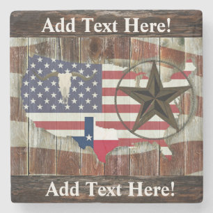 Rustic Texas Lone Star Texas Long Horn Stone Coast Coaster