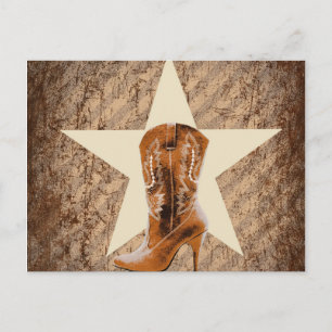rustic texas lone star western country cowgirl postcard