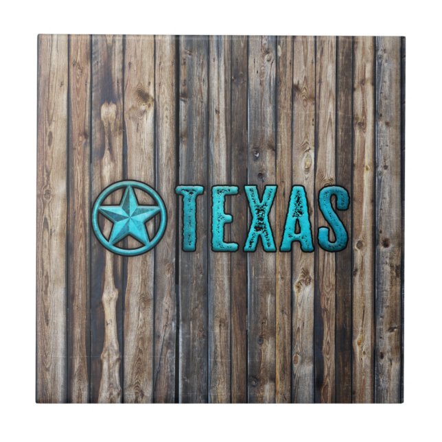 Rustic Texas Star (Blue) Ceramic Tile (Front)