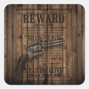 rustic texas star cowboy western country dual gun square sticker