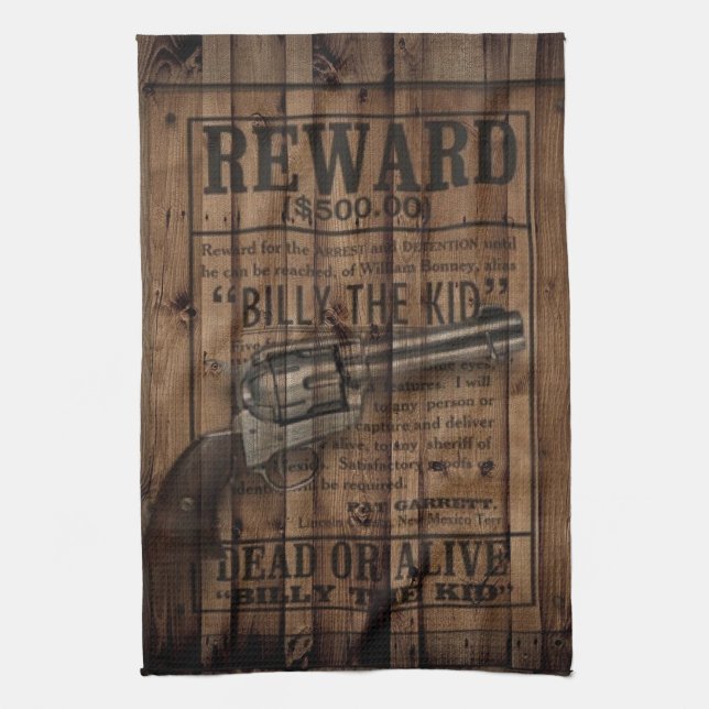 rustic texas star cowboy western country dual gun tea towel (Vertical)