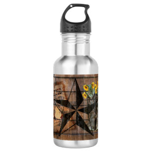 Rustic Texas Star Western Pistol Cowboy Boots 532 Ml Water Bottle
