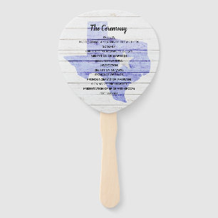 Rustic Texas Wedding Program Fan