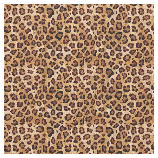 Rustic Texture Leopard Print Fabric (Close Up)
